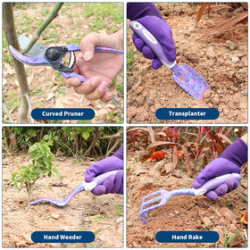 iHansee trowel close-up with durable blade for planting and digging.