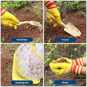 iHansee protective apron keeps clothes clean while gardening.