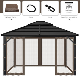 Iheqard packaging includes four panels and hardware for assembly.