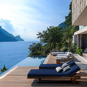 Iheqard cushions in outdoor use on poolside or garden setting