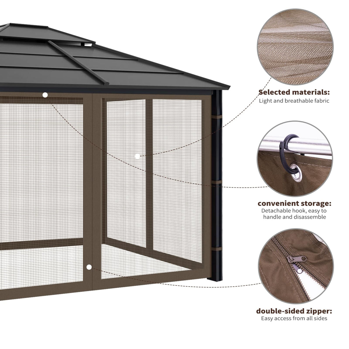 Iheqard outdoor netting creates a private, mosquito-free lounging area.
