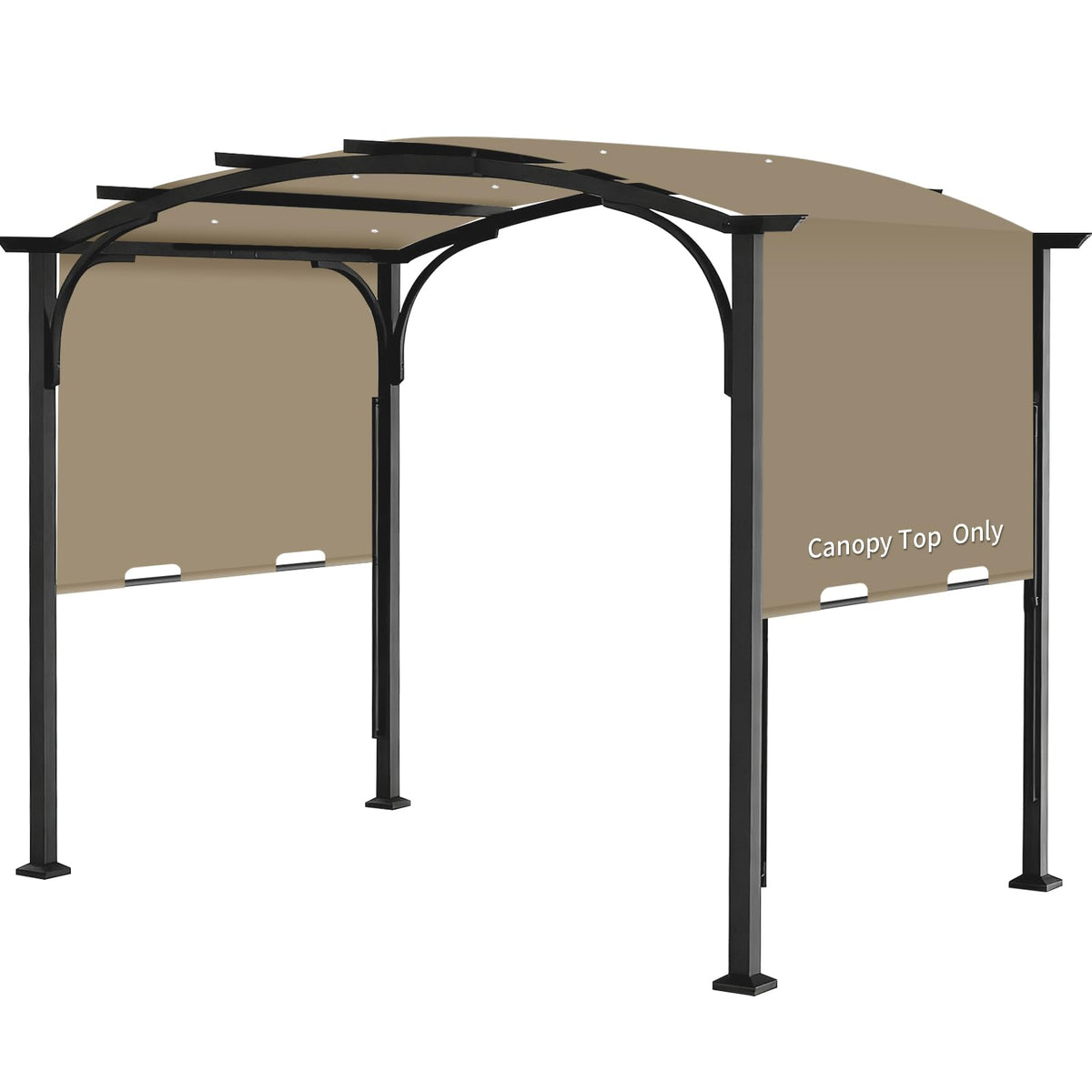 Iheqard pergola canopy khaki on a 10x10 freestanding frame provides shade and comfort.