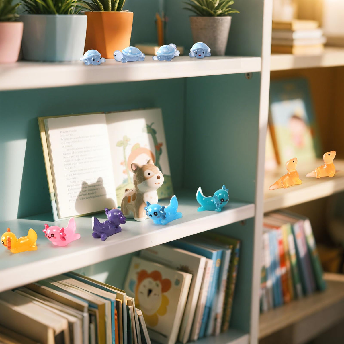 IHFAIO 56pcs mini resin animals desk decor enhances workspace
