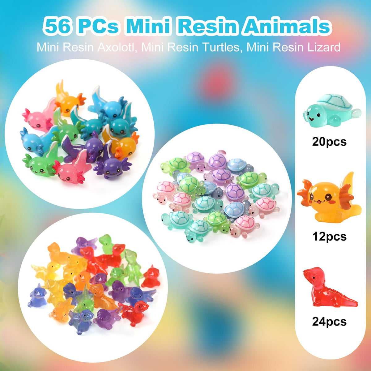 IHFAIO 56pcs mini resin lizards add lively dollhouse accents