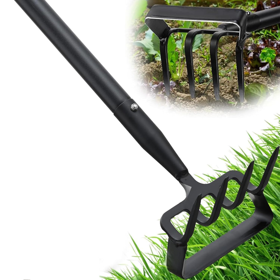 Ihomepark garden hoe with stirrup head and adjustable handle for precise weeding.