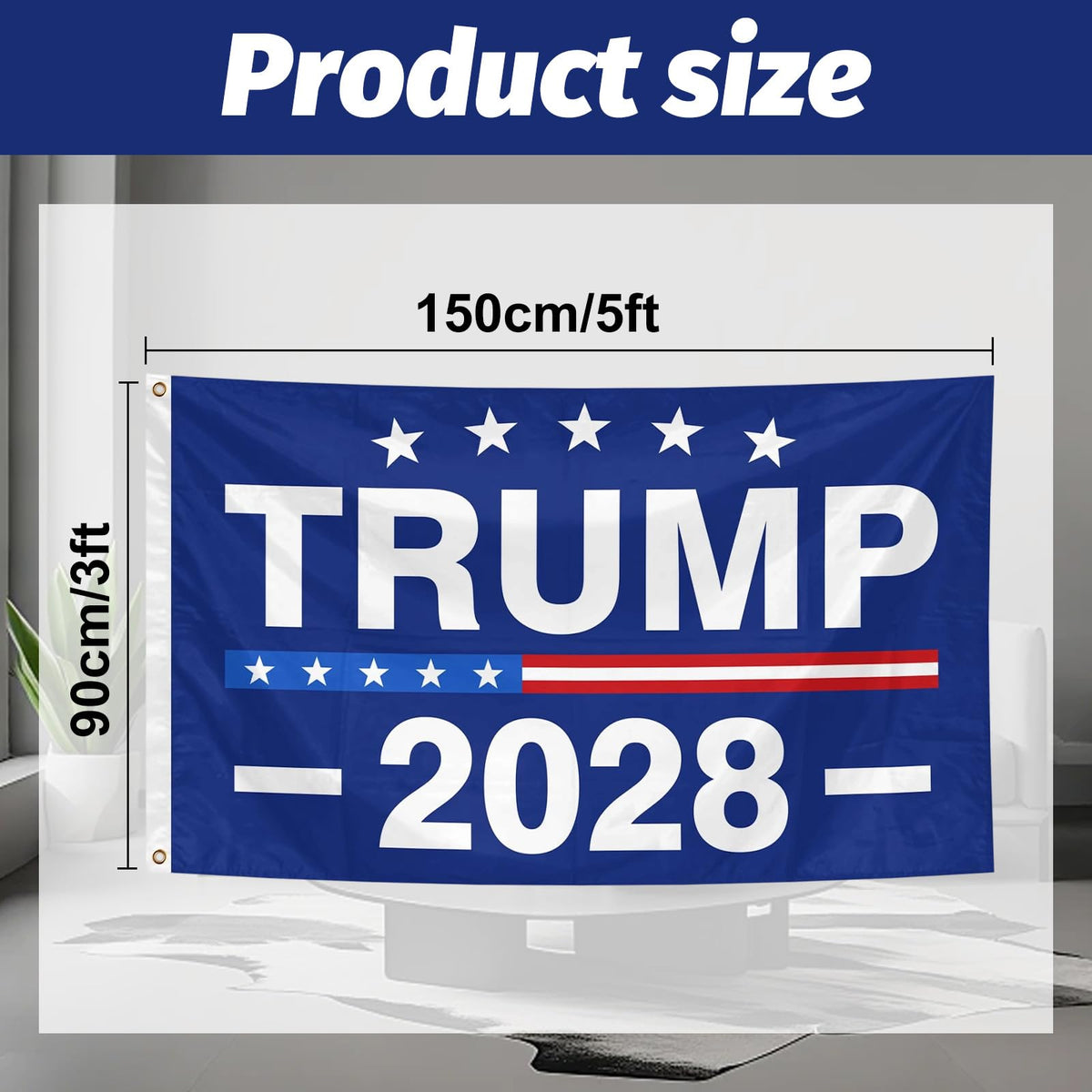 IIDEA Trump 2028 flag brass grommets ensuring secure hanging in any setup
