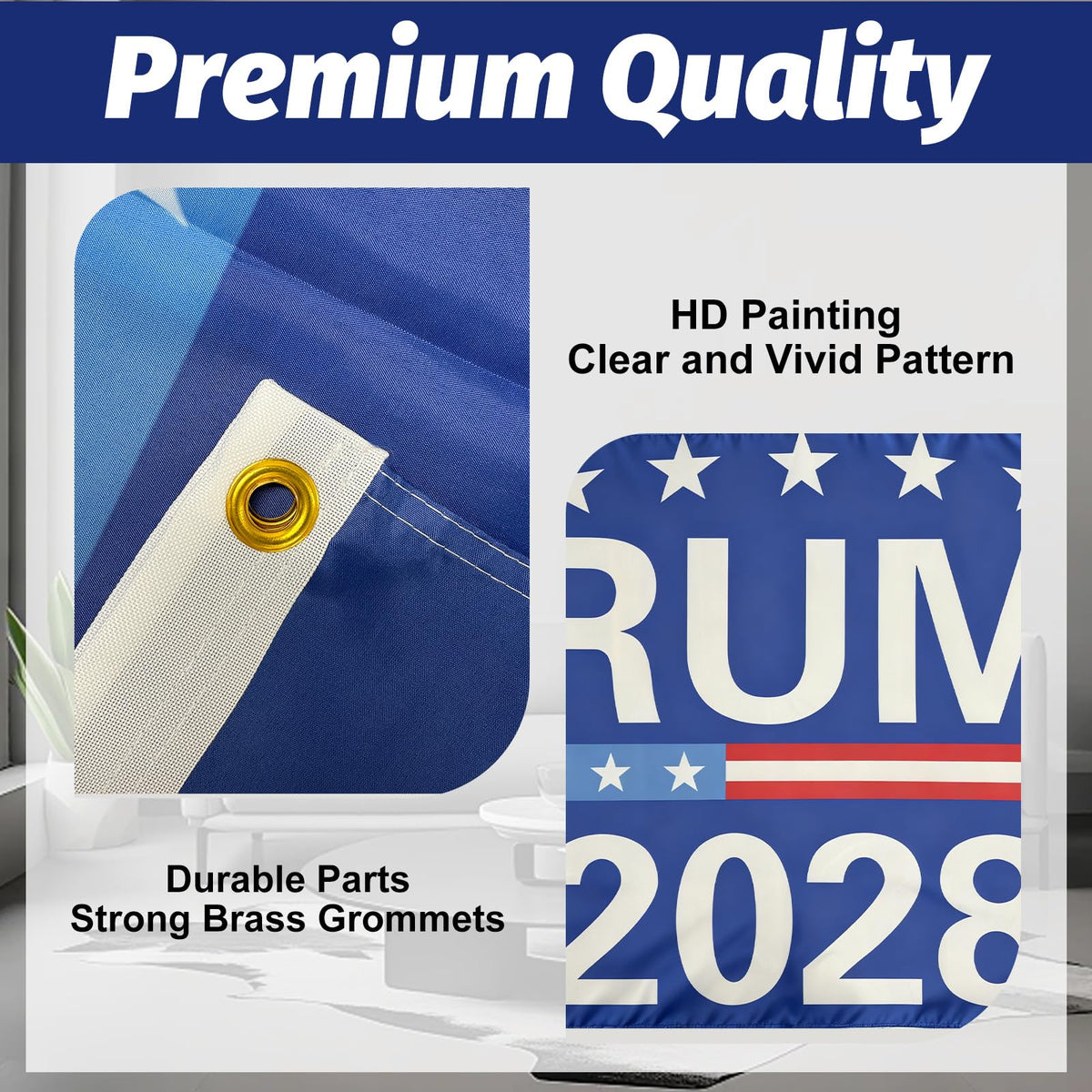 IIDEA Trump 2028 flag outdoor display resists wind and moisture for long-lasting use