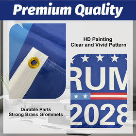 IIDEA Trump 2028 flag outdoor display resists wind and moisture for long-lasting use