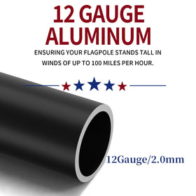 IIOPE 12-gauge aluminum flag pole highlights strength and longevity.