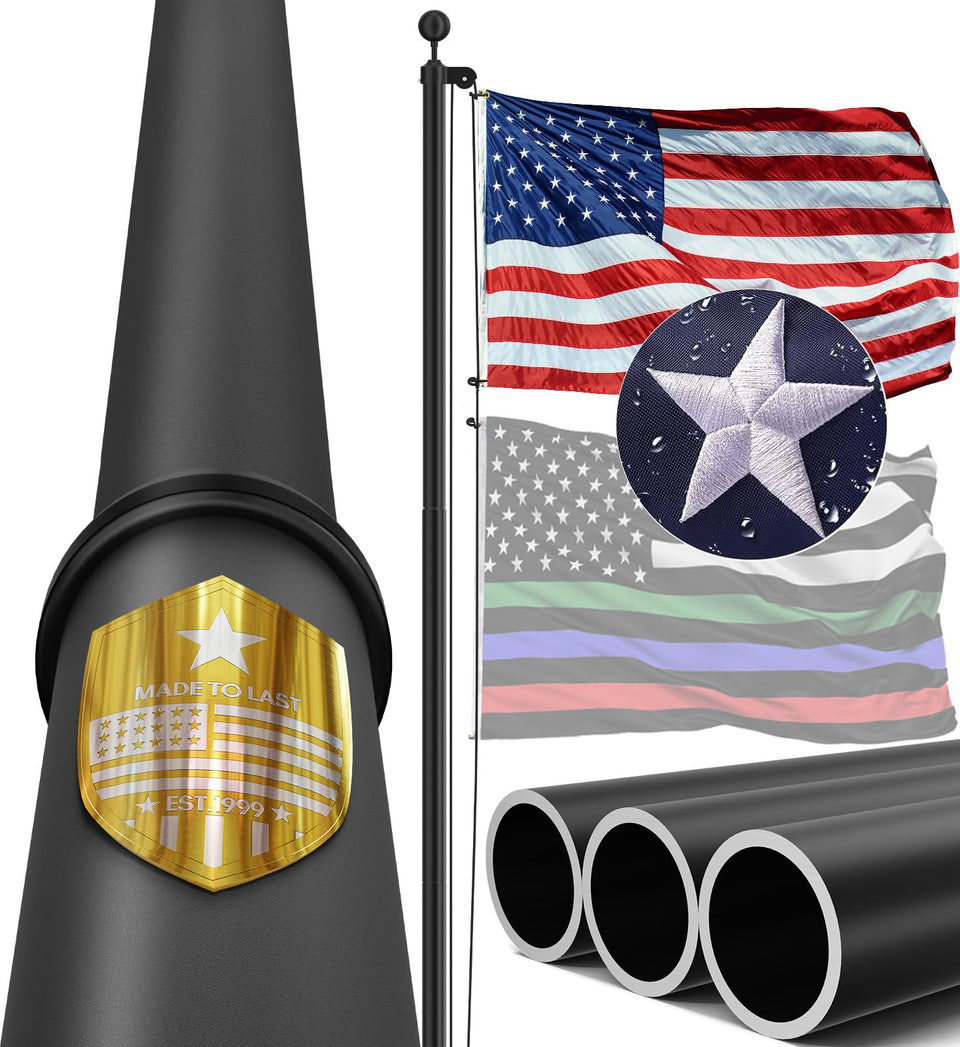 IIOPE 20ft heavy-duty flag pole overview for durable residential displays.