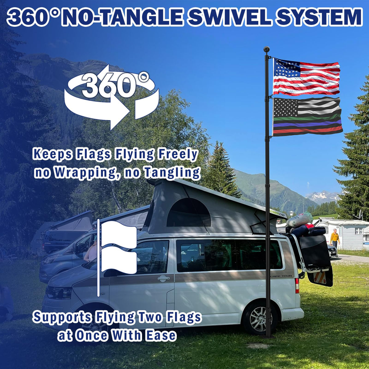 IIOPE flag kit USA flag included for ready display.