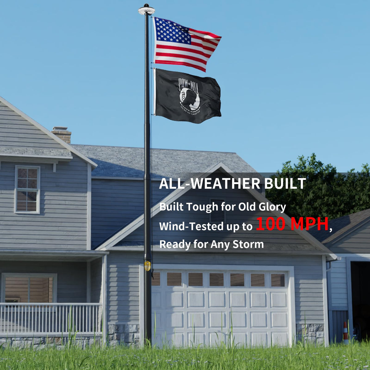 IIOPE premium 5x3 ft embroidered USA flag included