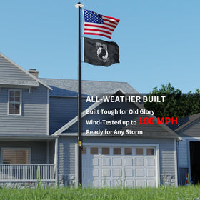 IIOPE premium 5x3 ft embroidered USA flag included