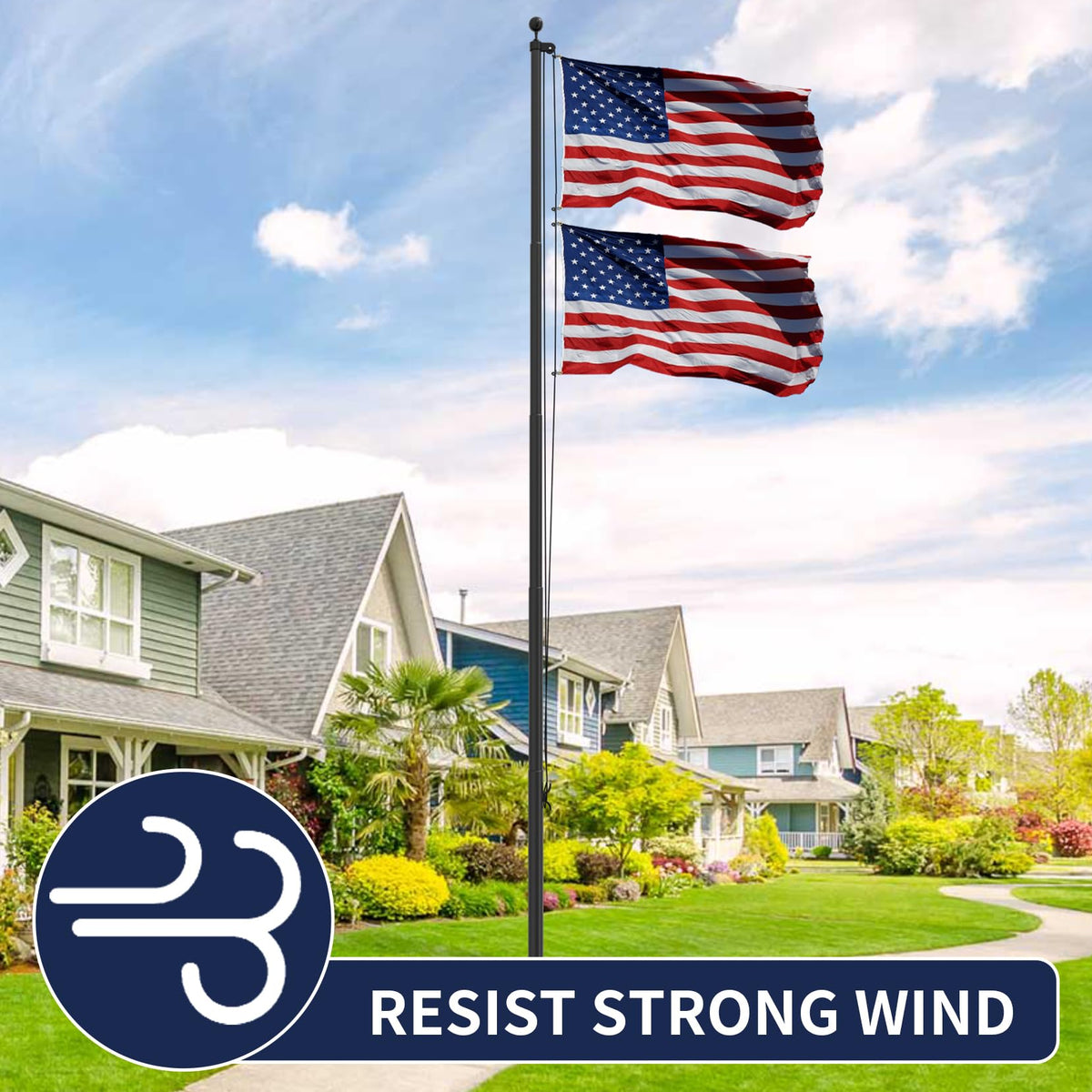 IIOPE wind-tested pole withstands up to 100 mph.