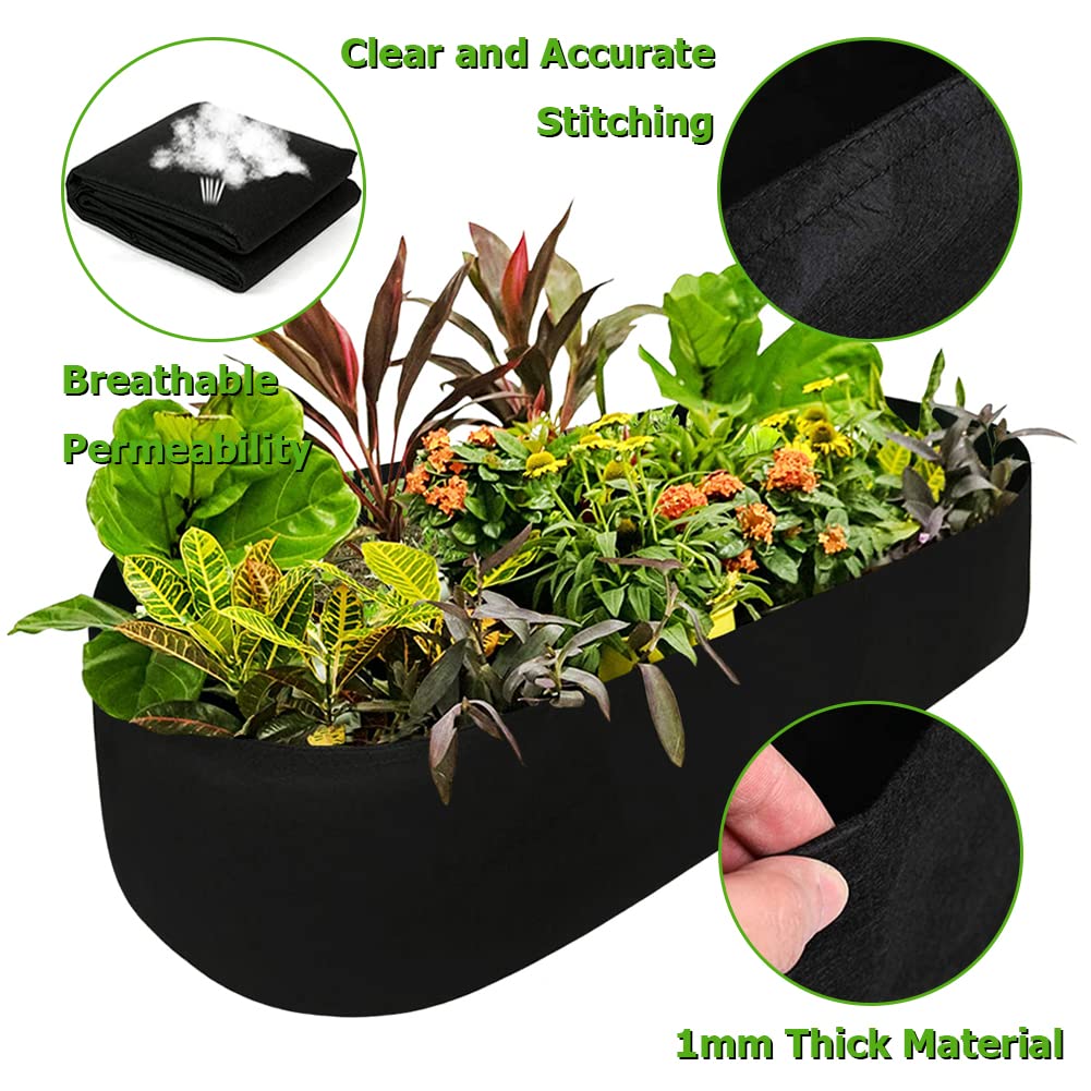ikanboo fabric bed ready for indoor or outdoor planting with seedlings.