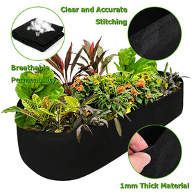 ikanboo fabric bed ready for indoor or outdoor planting with seedlings.