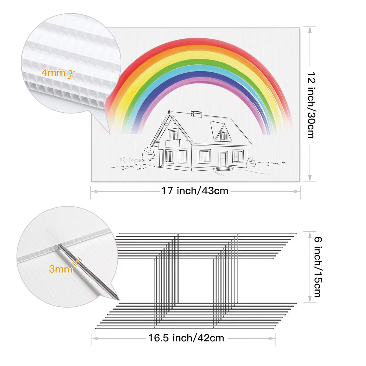 IKAYAS yard sale signs blank white corrugated plastic for durable outdoor use.