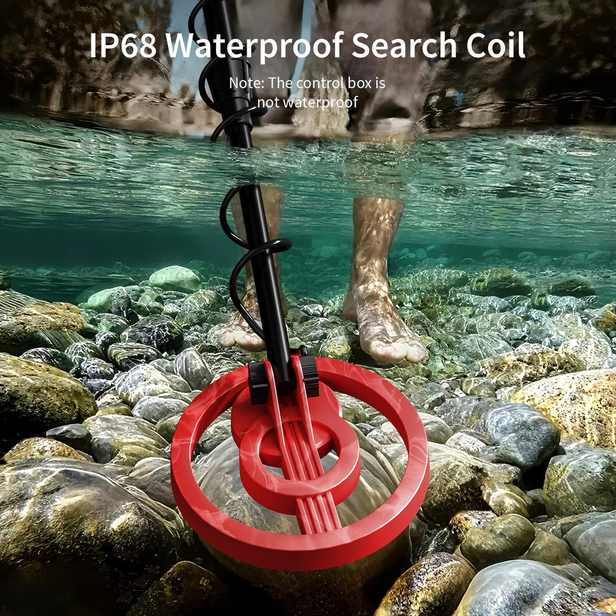 ikuu IP68 coil withstands water and rain for versatile searches.