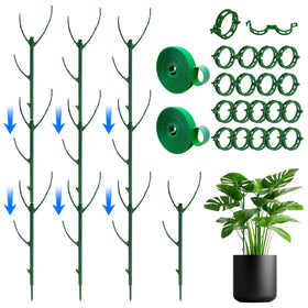 IKKAB 10-pack stackable monstera stakes ready for vertical growth support.