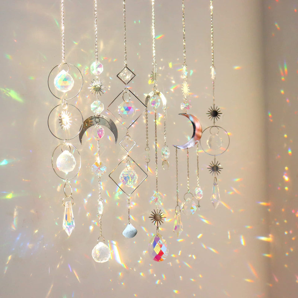 ilclviz 6-piece crystal suncatchers package creates vivid color light in windows.