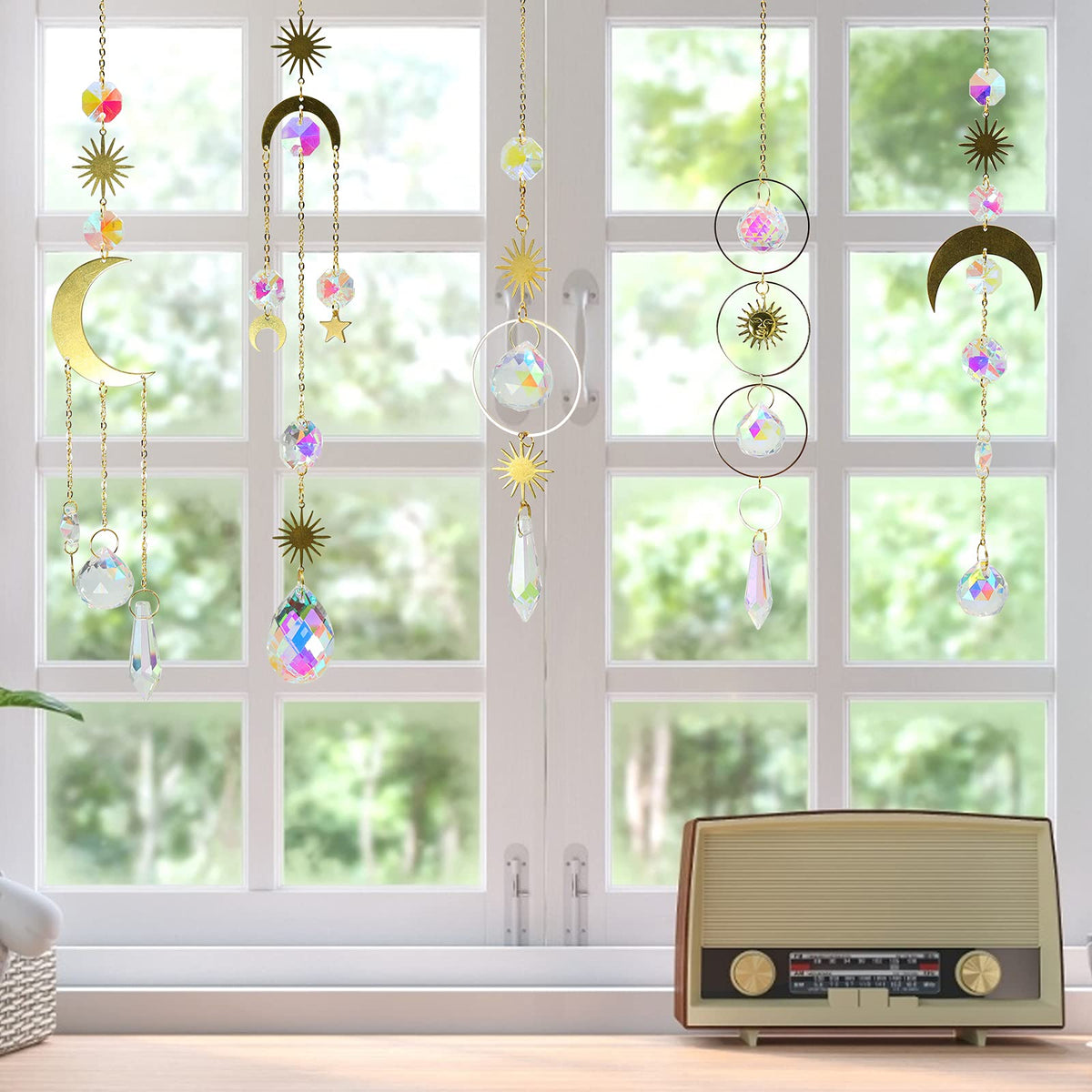 ilclviz rainbow crystal suncatcher chain pendant adds vibrant color to decor