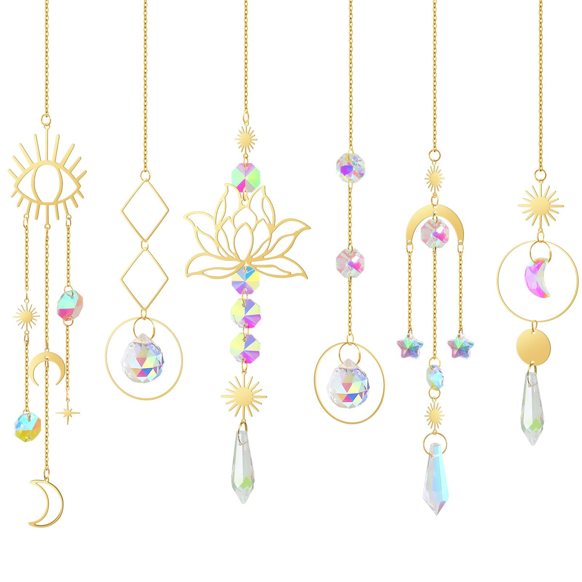 ilclviz suncatcher crystal balls with chain create colorful sunlight reflections.