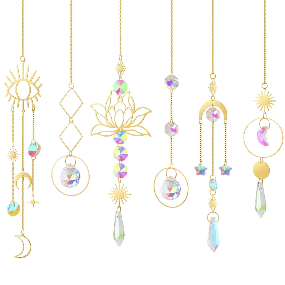 ilclviz suncatcher crystal balls with chain create colorful sunlight reflections.