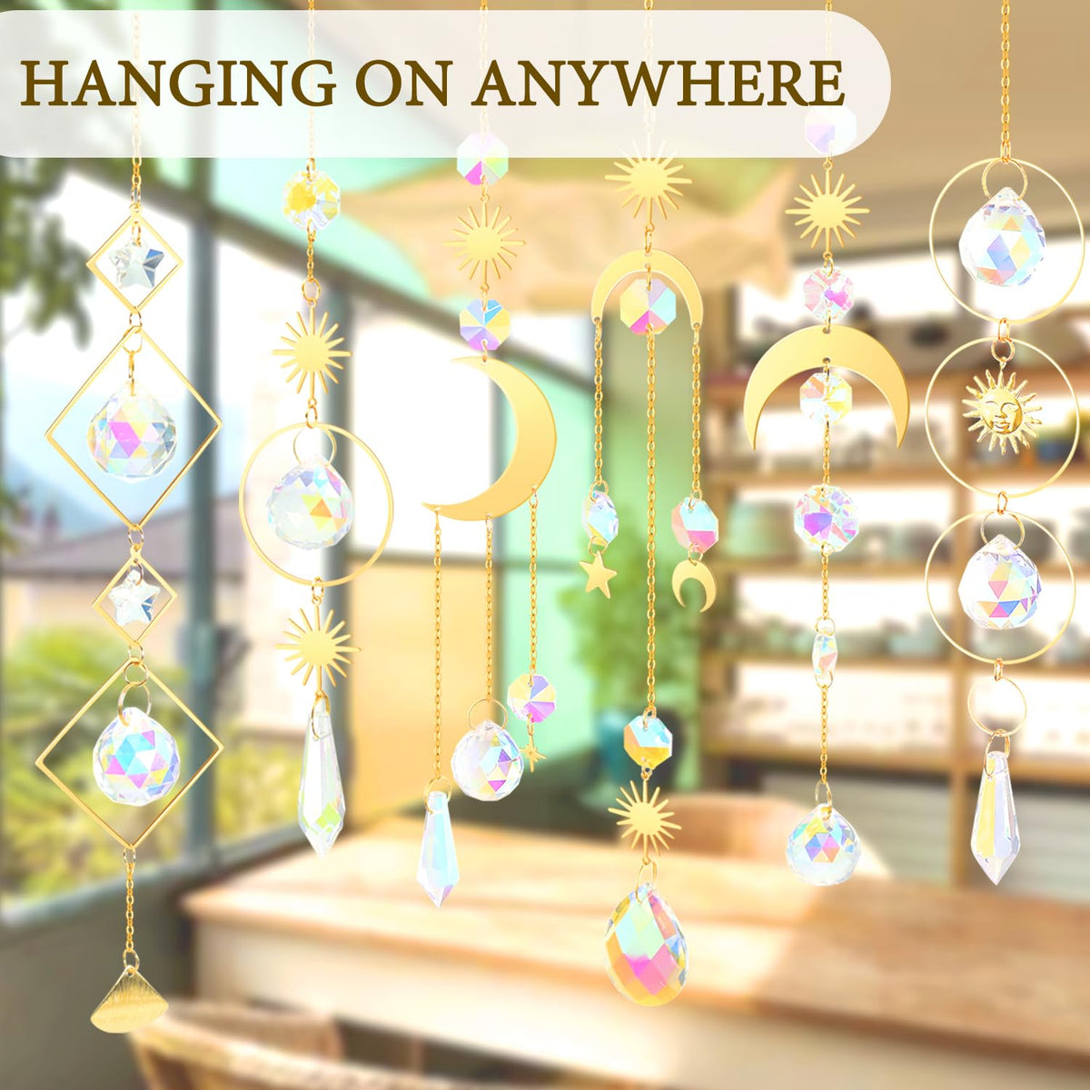ilclviz window decor crystal chain suncatcher for elegant interiors