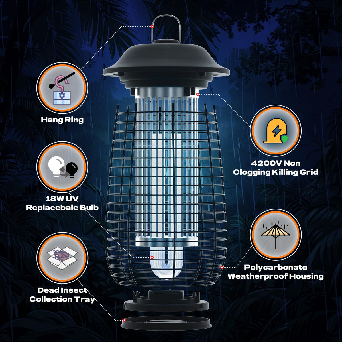 ILCPP Bug Zapper dead insect tray, ready for quick cleanup after use.