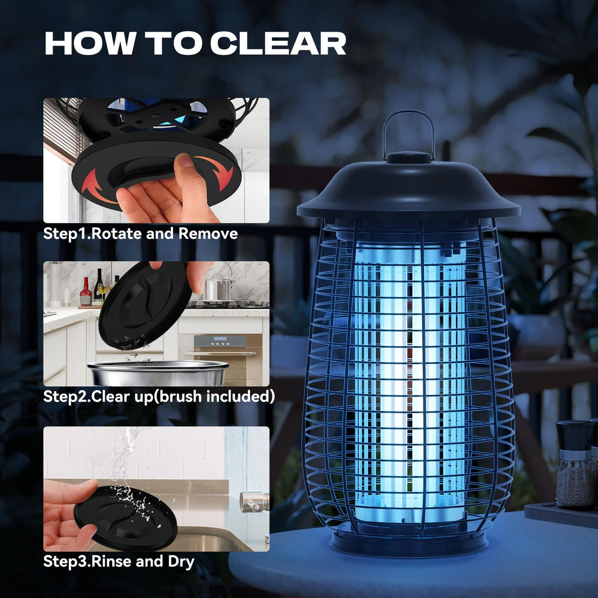 ILCPP Bug Zapper outdoor installation shows wide coverage for porches and yards.