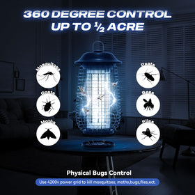 ILCPP Bug Zapper side view highlights the 6.5 ft cord for flexible placement.