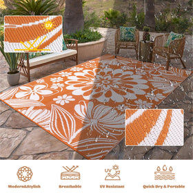 Ileading outdoor rug is waterproof and easy to clean, great for poolside cleanup.