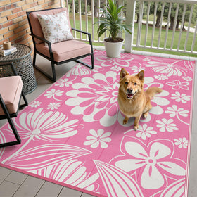 Ileading outdoor rug waterproof for decks and RV trips with durable wind-stable design.