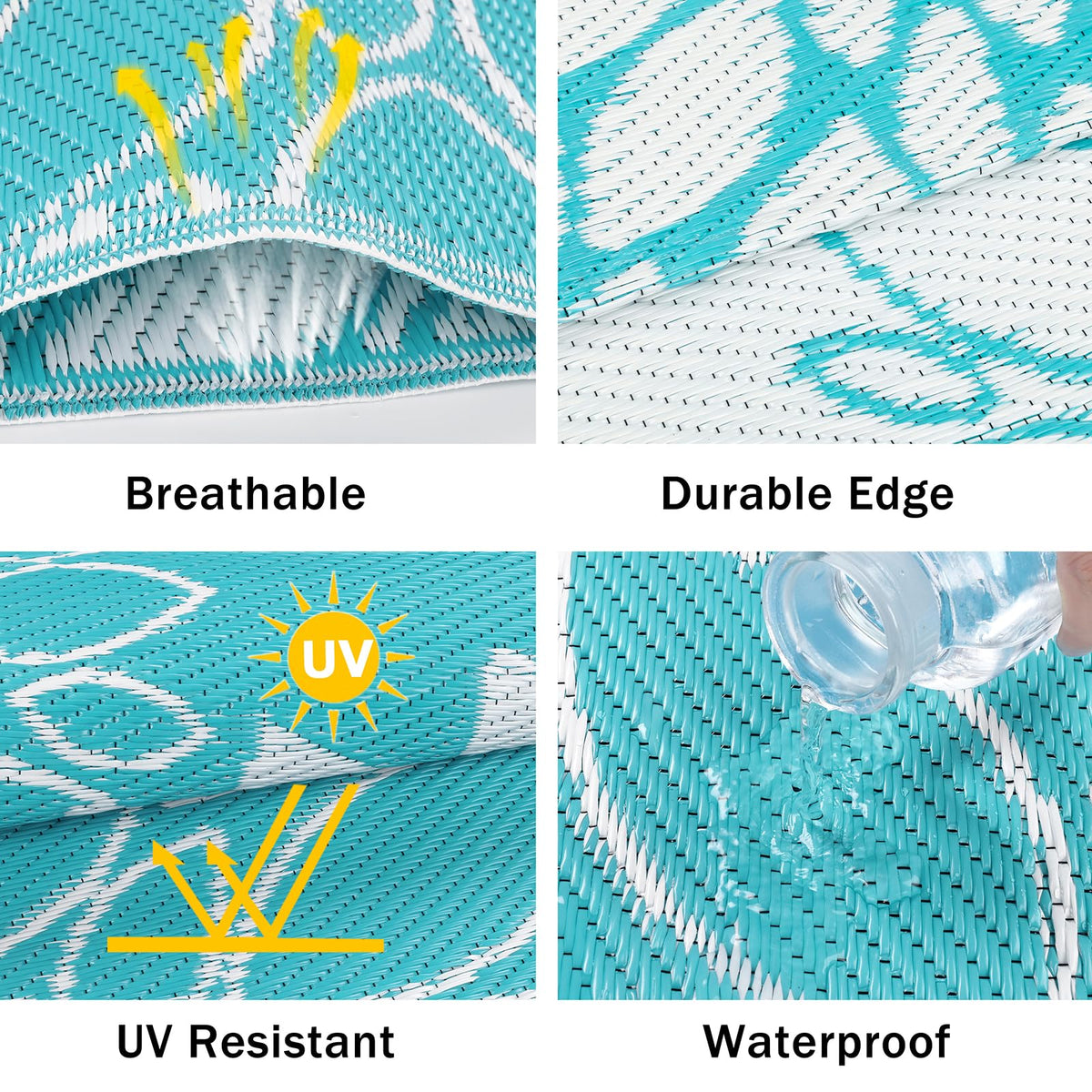 Ileading plastic straw rug durable and easy to clean