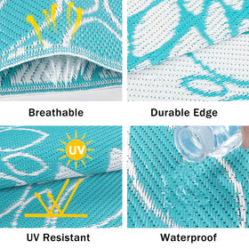 Ileading plastic straw rug durable and easy to clean