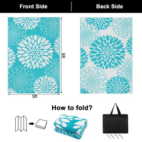Ileading reversible floral outdoor rug ideal for quick patio refresh