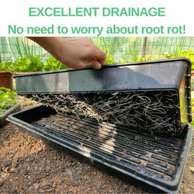 ILITING no-hole seed tray catching excess water keeps workspace tidy.