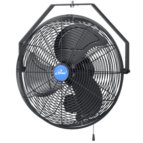 iLiving 18in wall fan front view delivering strong airflow for garages and patios.