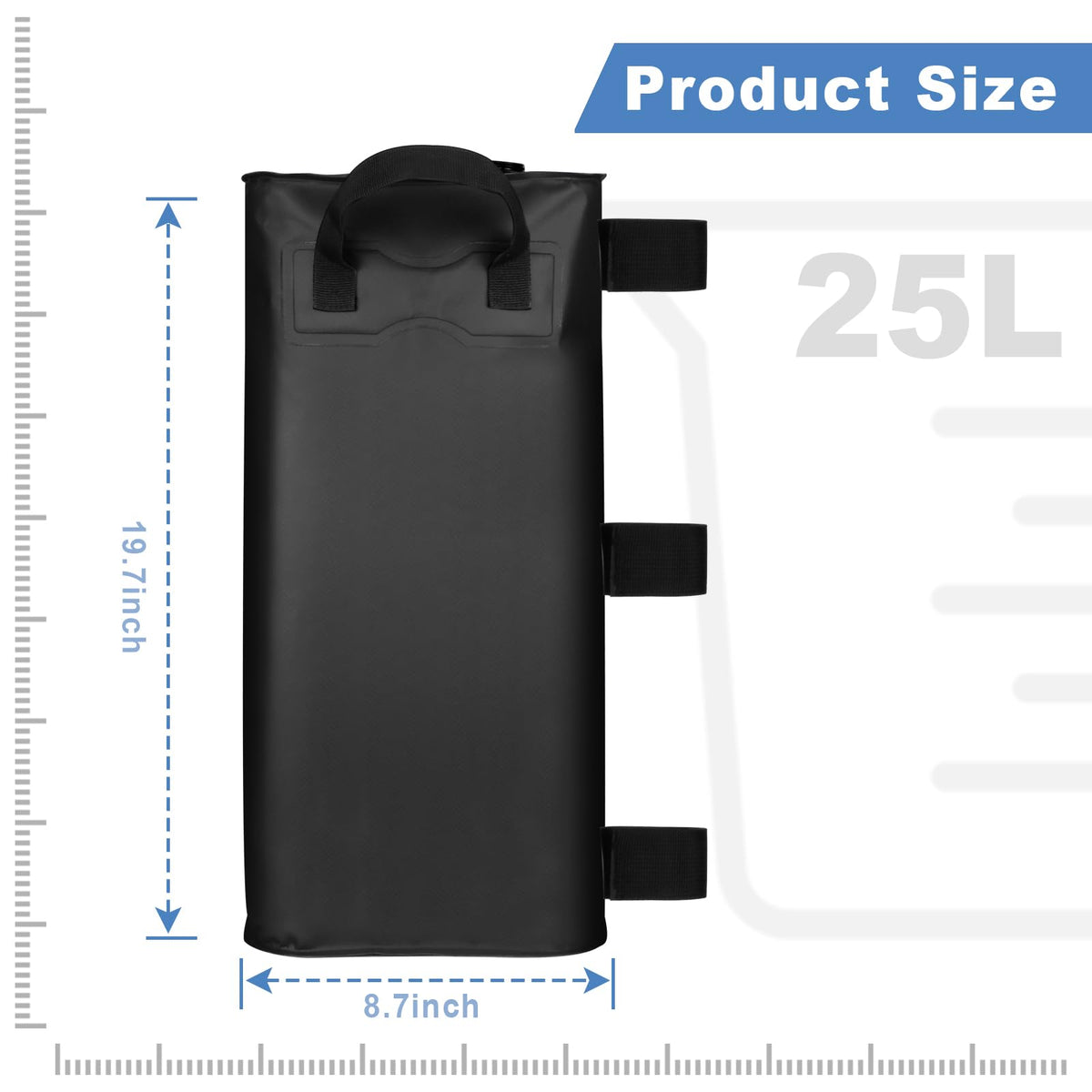 ILLUMINEW 220 lb water weight bag stabilizing a pop-up tent outdoors.