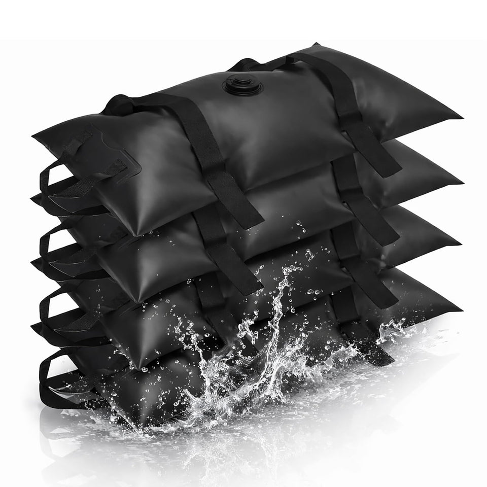 ILLUMINEW umbrella-base water-weight set of 4 assembled on patio for stability