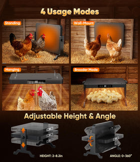 ILOJUST heat panel directs heat 360 degrees for even coverage