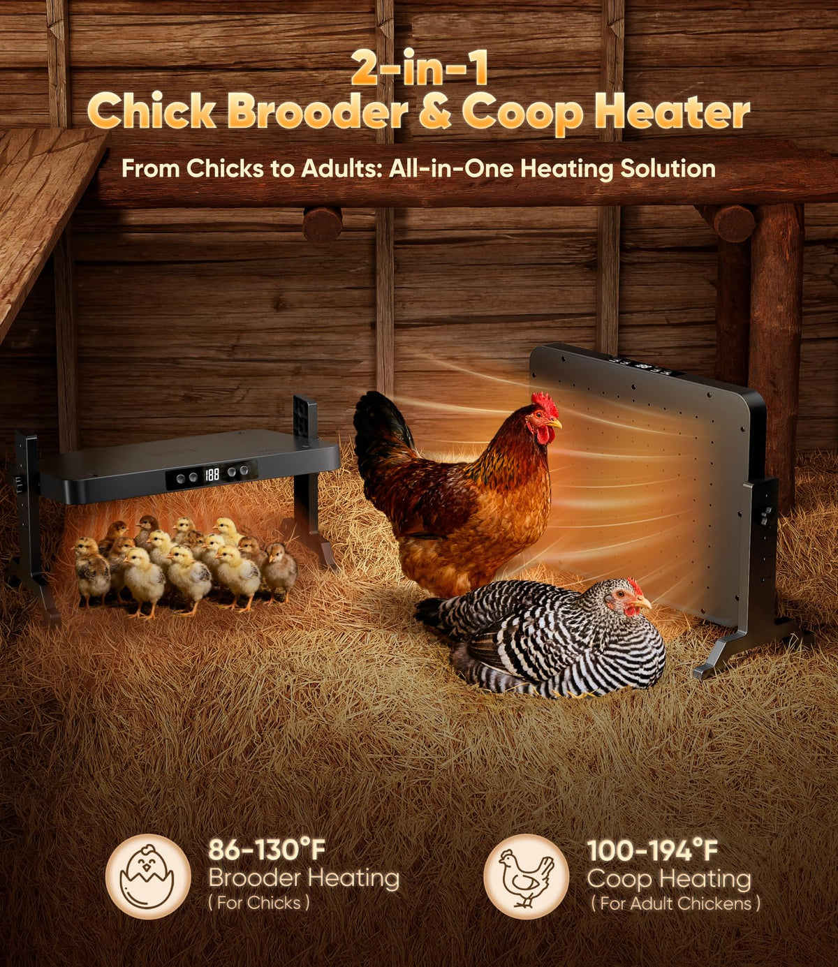 ILOJUST 2-in-1 heater plate warms chicks to safe temperatures