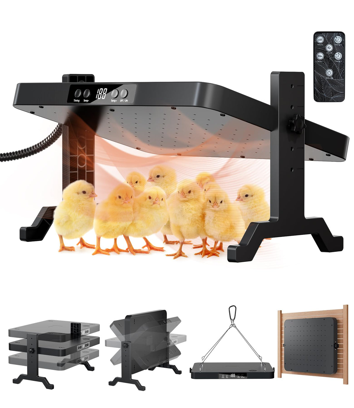 ILOJUST Smart Brooder Heating Plate in coop delivering even radiant warmth for chicks