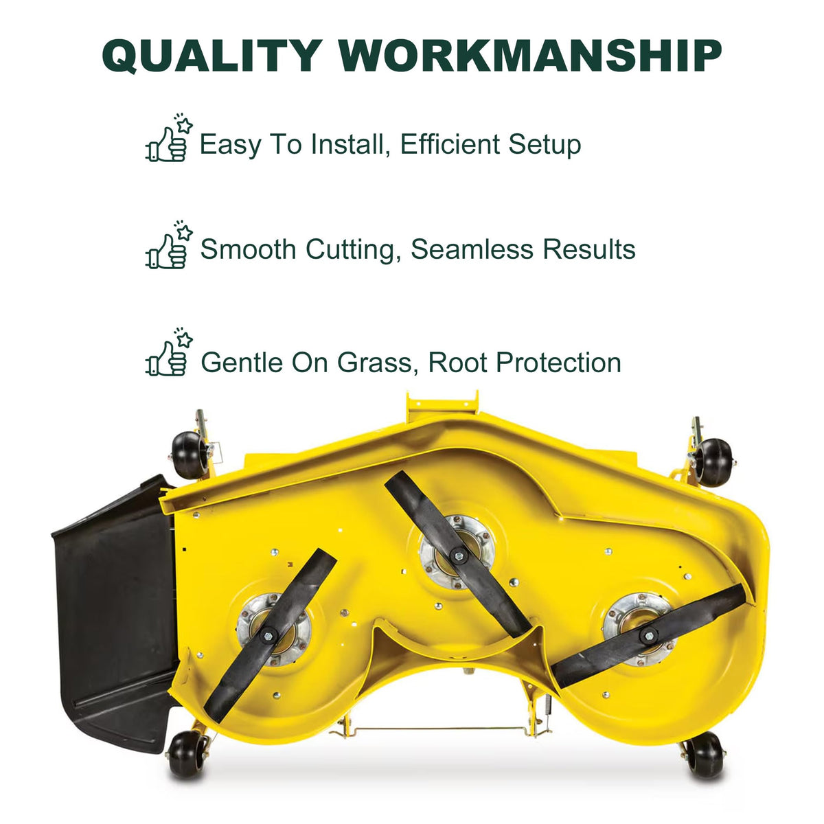 ILONPA flat idler pulley mounted on mower deck illustration aids installation.