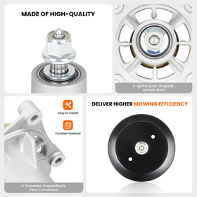 ILONPA spindle and pulleys detail for reliable spindle replacement.