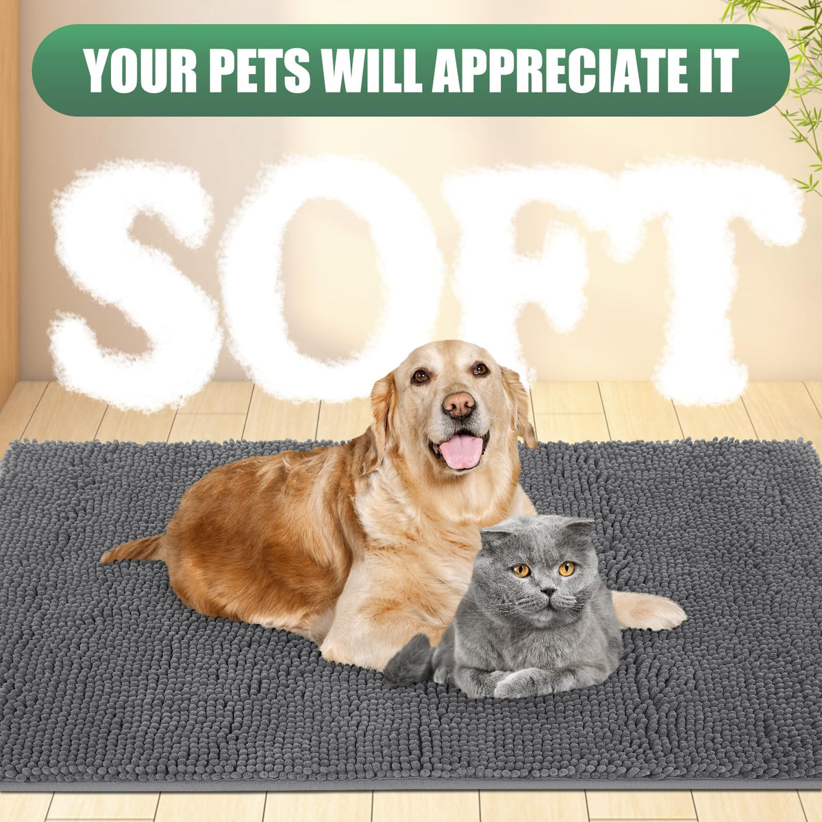 Anti-slip backing of IM HOME doormat on indoor floor