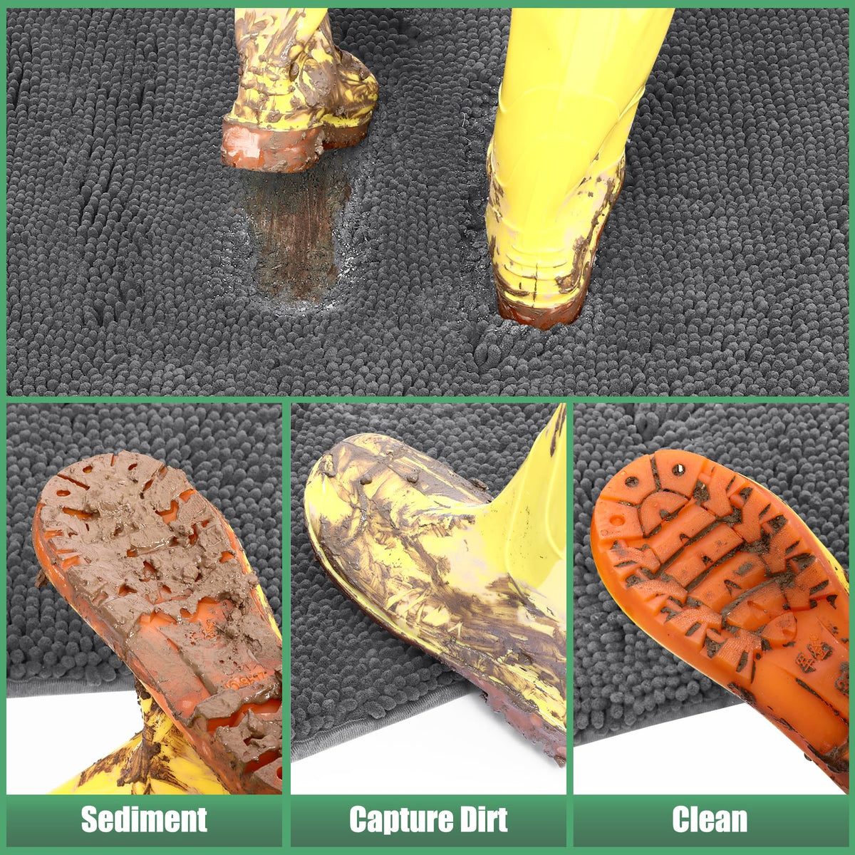 IM HOME mat with dense fibers for scraping mud from shoes