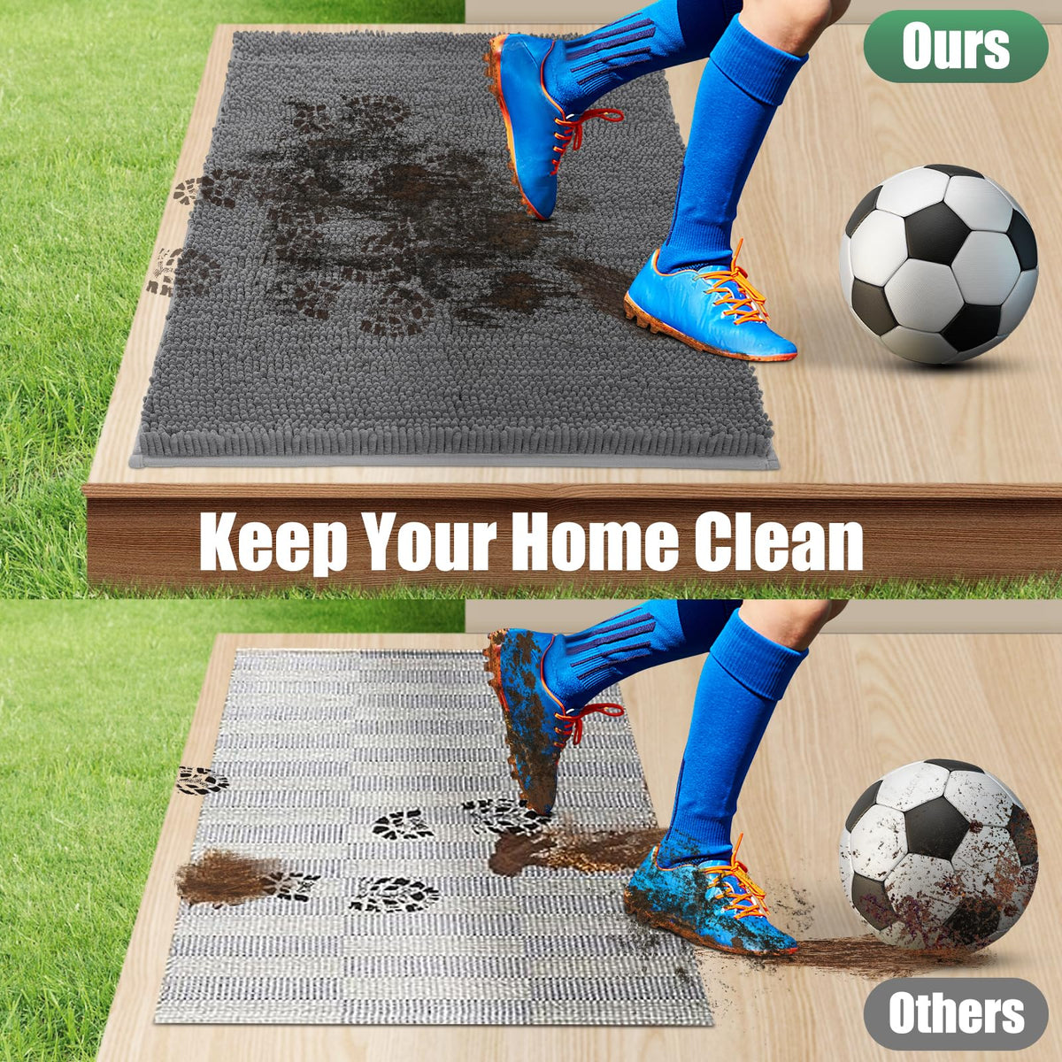Indoor-outdoor IM HOME doormat in entryway setting