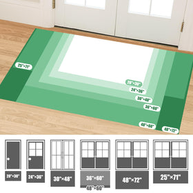 Vacuuming IM HOME doormat to remove debris