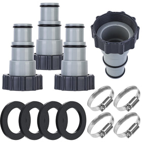Fairooth 4 Pack A-Type Pool Hose Adapters with Clamps & Washers for Intex Pumps (1.25